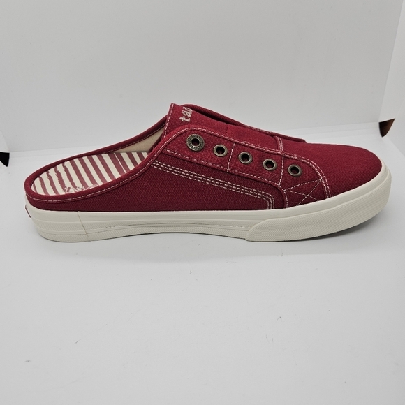 Taos EZ Soul red canvas slip on sneaker mules size 9.5 - Picture 7 of 10